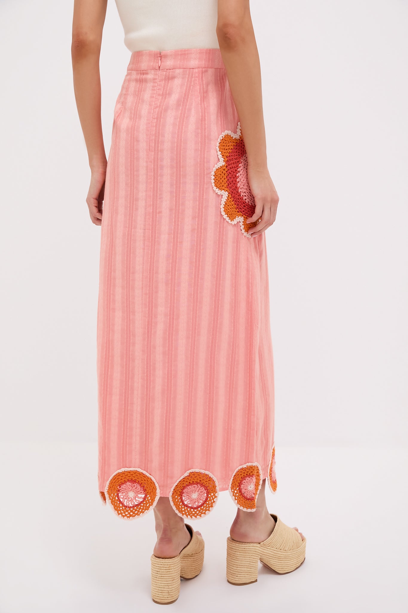 Coral Crochet Wells Skirt