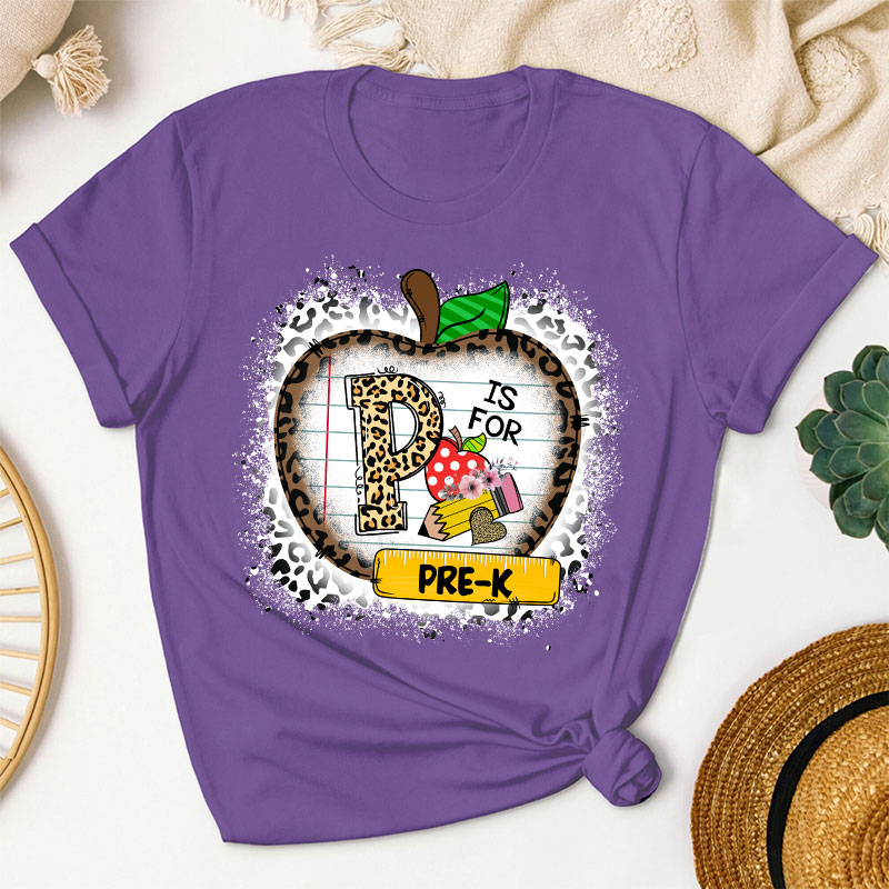 Personalized Leopard Apple Is For Grade Teacher T-Shirt