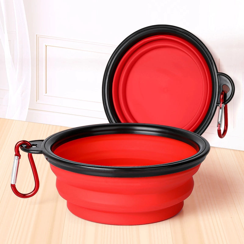 Explosions Pet Folding Bowl Outdoor Drinking Water Portable Dog Bowl Accompanional Cup Large TPE Pet Bowl Dog Basin