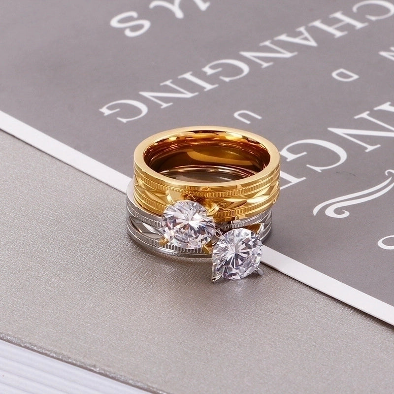Geometric Titanium Steel 18K Gold Plated Plating