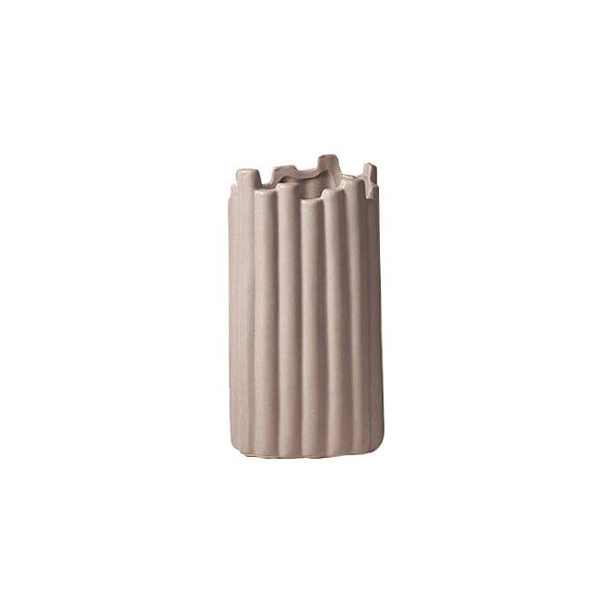 Ribbed Ceramic Vase - Taupe