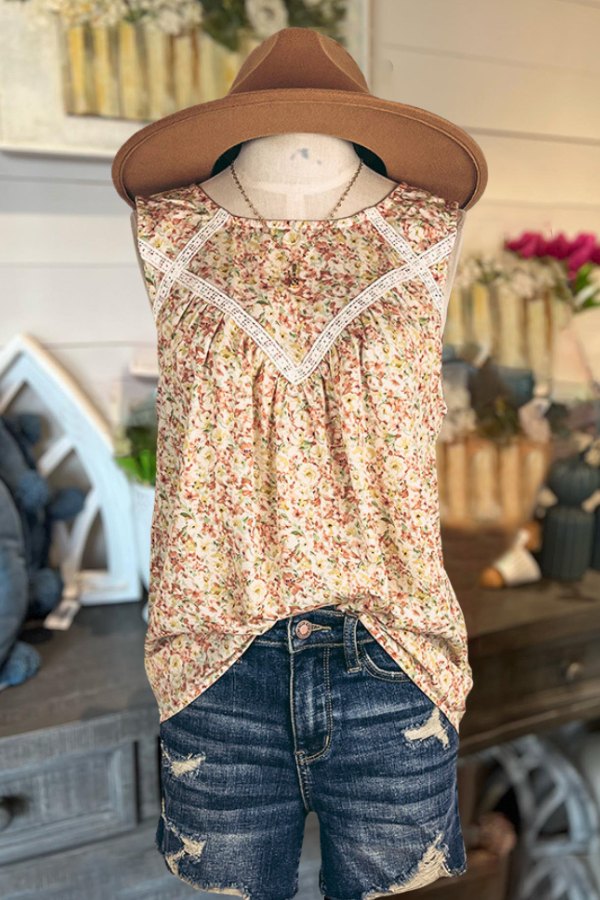 Floral Print Sleeveless Tank