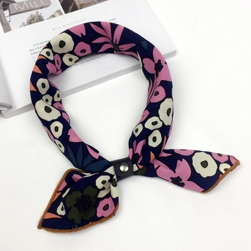 Unisex Sweet Stripe Silk Scarf