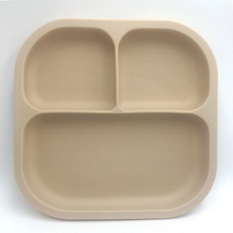 Silicone Plate Food Grade Complementary Food Sucker Bowl Square  Tableware Thickened Drop-resistant Tableware
