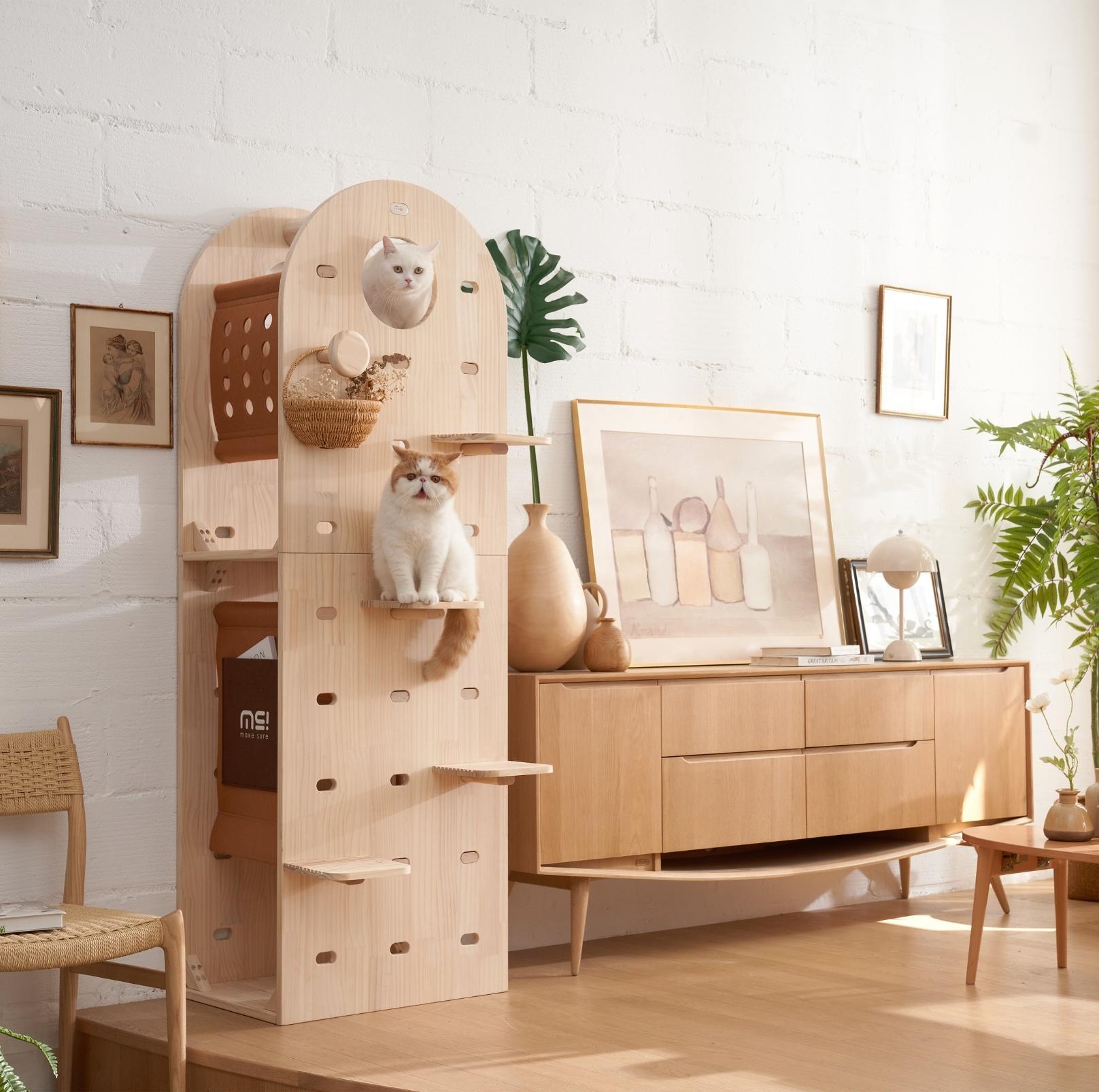 Makesure Luxury Wooden Cat Tree Cat Furniture