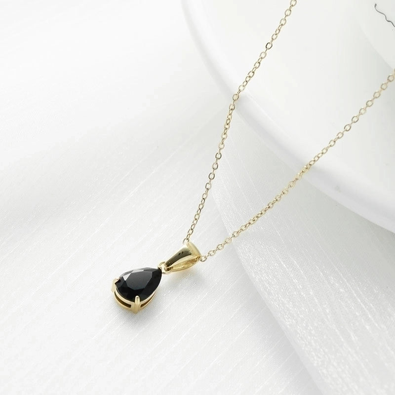 2 Pieces Fashion Water Droplets 304 Stainless Steel Zircon White Gold Plated Gold Plated Inlay Necklace