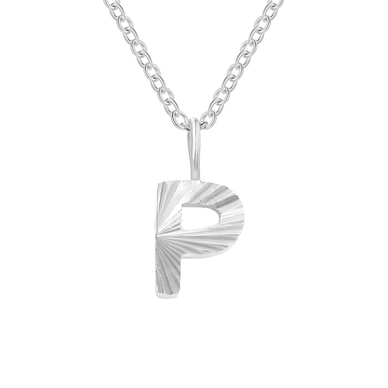Minimalist Letter Stainless Steel Pendant Necklace In Bulk