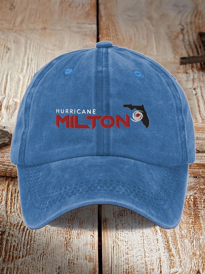 Hurricane Milton washed distressed hat for men and women