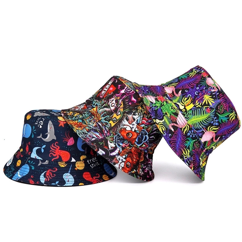 Unisex Ig Style Casual Animal Cartoon Leaves Wide Eaves Bucket Hat