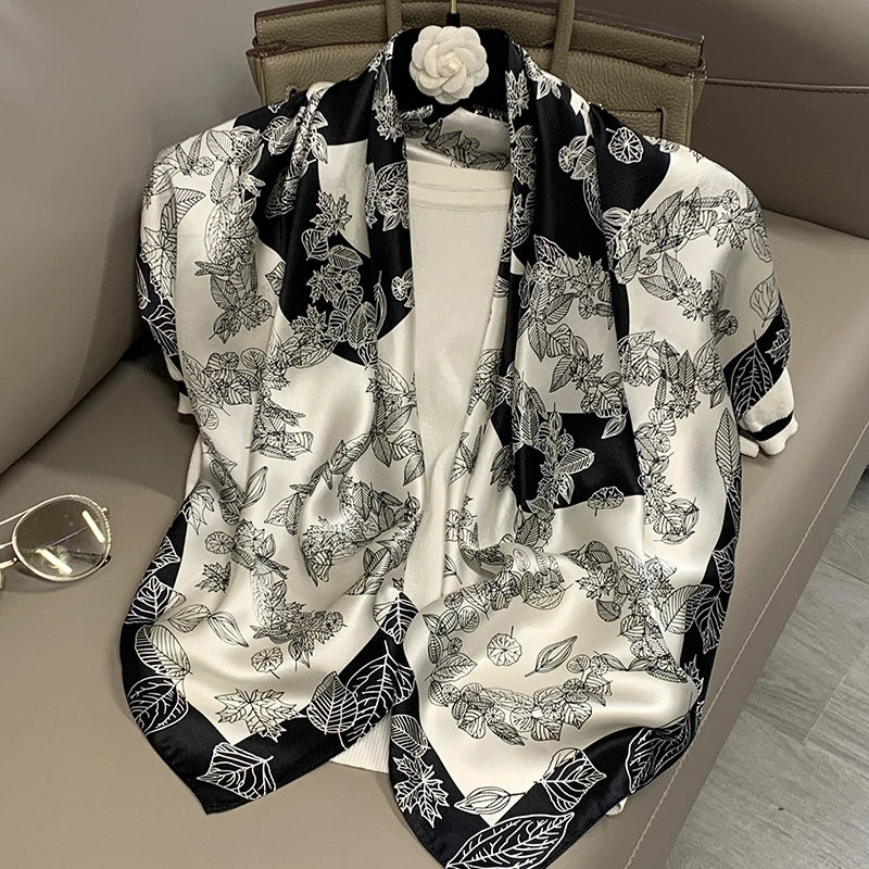 Women's Elegant Minimalist Printing Silk Printing Silk Scarf