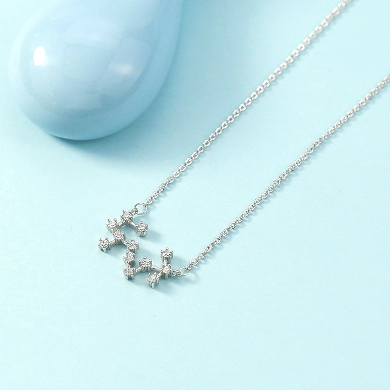 Minimalist Constellation Copper Plating Inlay Zircon Necklace