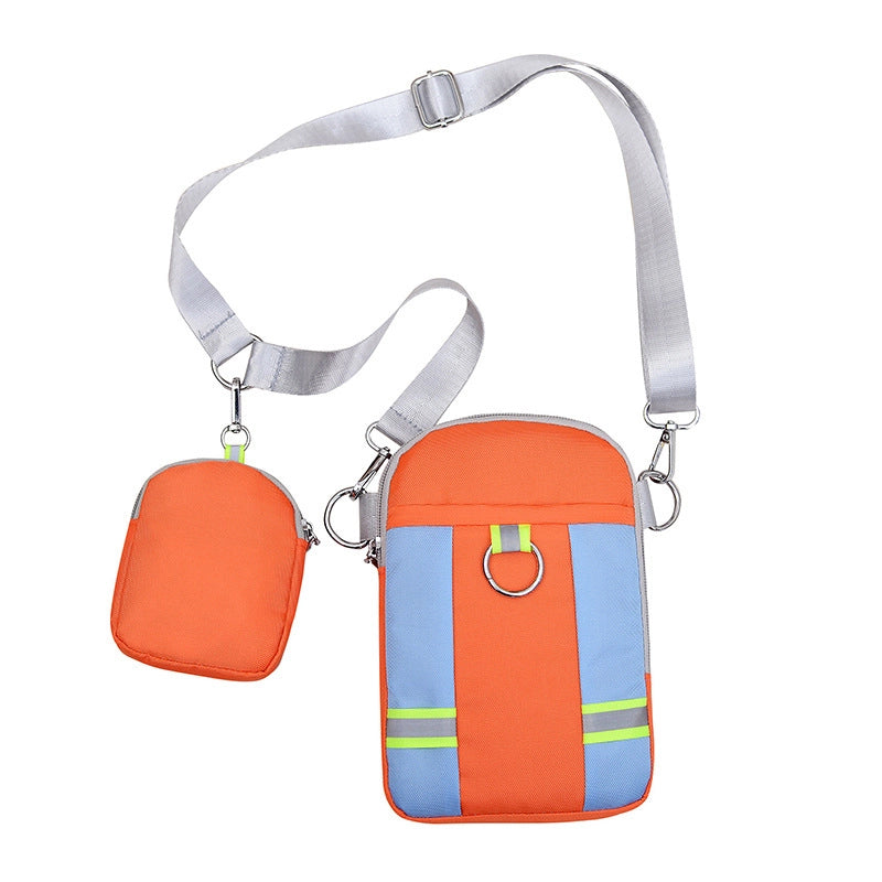 Women's Nylon Splicing Classic Style Square Zipper Phone Wallets