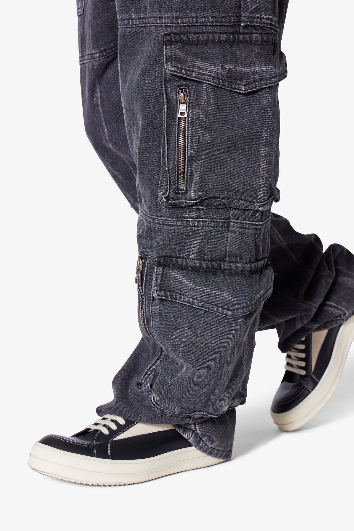 Ultra Baggy Asphalt Cargo Denim - Washed Black