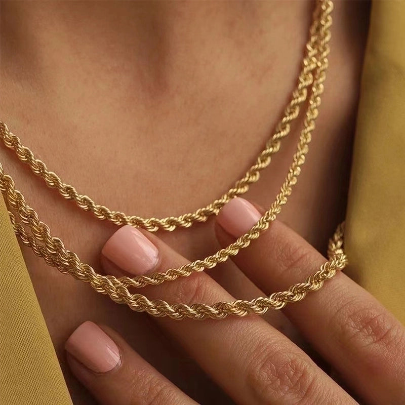 Minimalist Twist Stainless Steel Plating Necklace