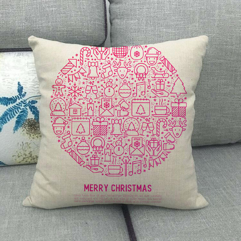 18 Cojines Merry Xmas Couch Throw Pillow Cover Case Home Sofa Decor Pillowslip