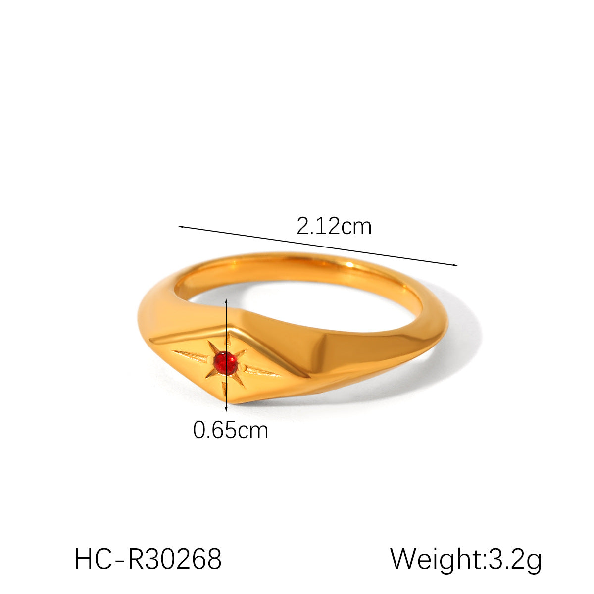 Stainless Steel Diamond Ring Titanium Steel Eight-Pointed Star Ring Female Versatile Hand Jewelry