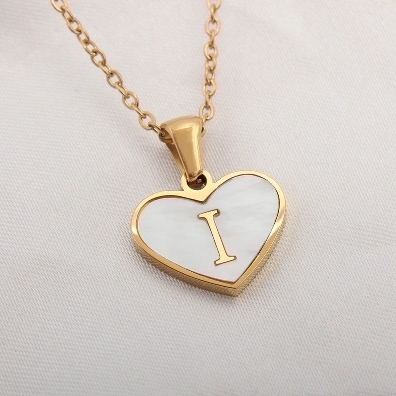 Casual Letter 304 Stainless Steel Shell Shell 18K Gold Plated Plating Inlay Pendant Necklace