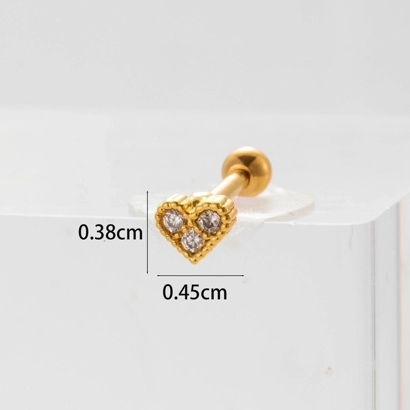 Ear Cartilage Rings & Studs Flower 316L Stainless Steel  Copper Inlaid Zircon