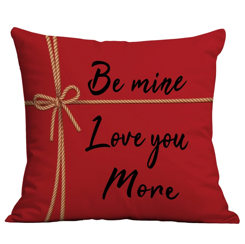 Valentine'S Day Minimalist Letter Heart Shape Short Velvet Pillow Cases Couch & Sofa Decor