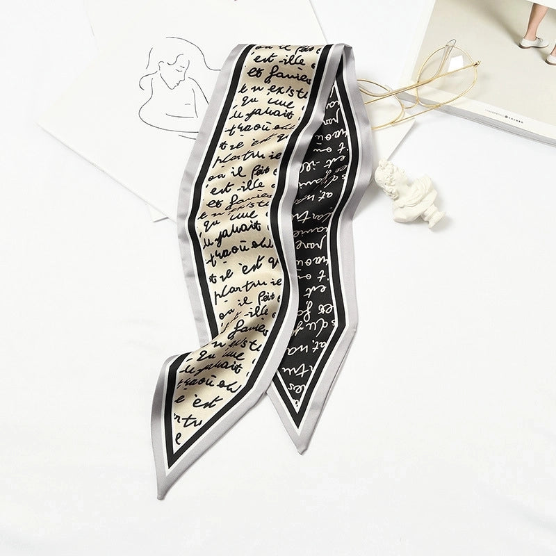 Women's Elegant Geometric Satin Silk Scarf