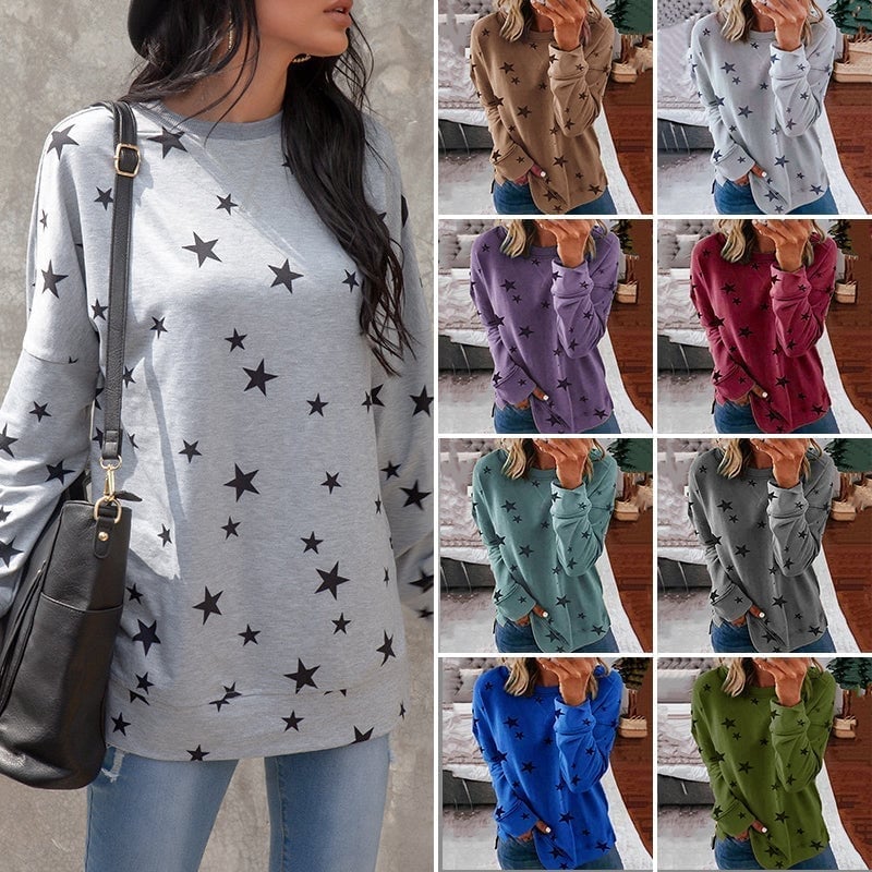 Oversized Long Sleeve Star T-Shirt