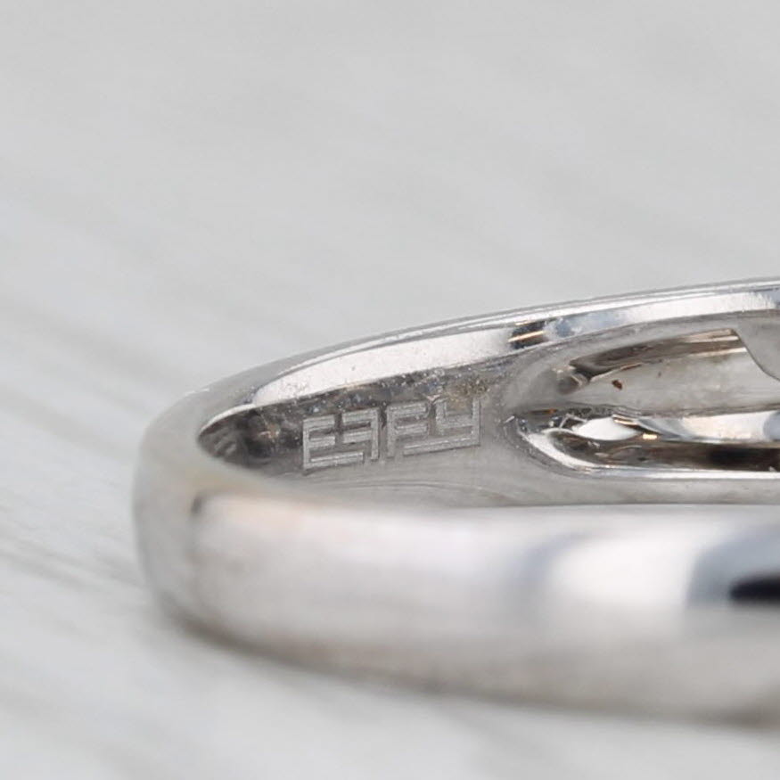 Effy 0.41ctw Sapphire Diamond Ring 14k White Gold Wedding Band Sz 9.25 Stackable