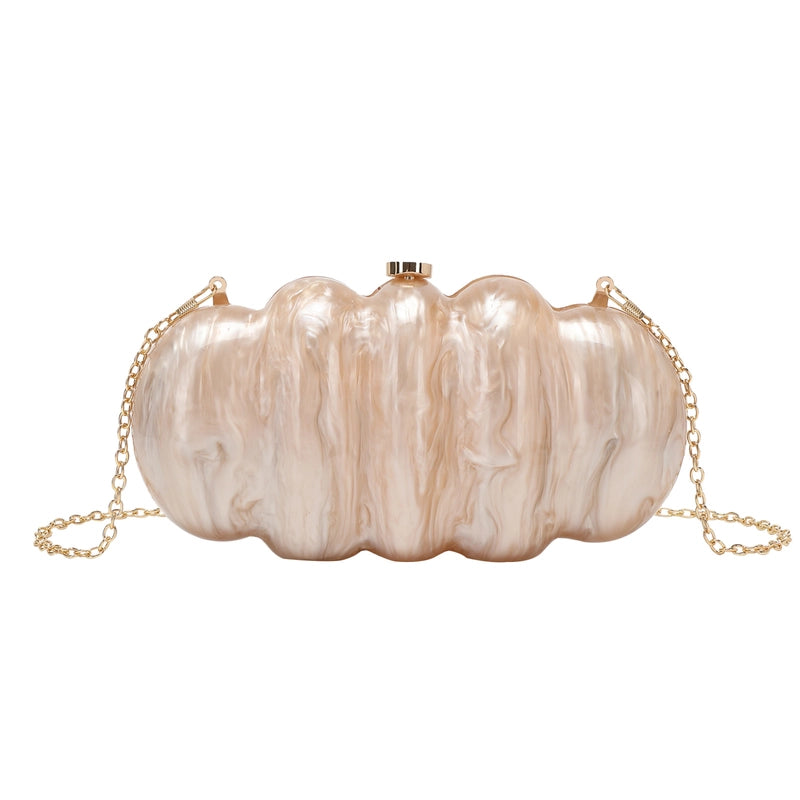 White Pink Black Arylic Solid Color Oval Evening Bags