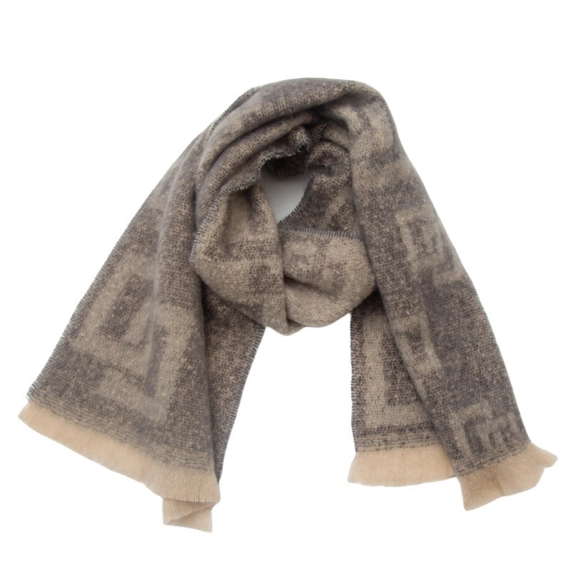 Unisex Casual Minimalist Geometric Polyester Scarf