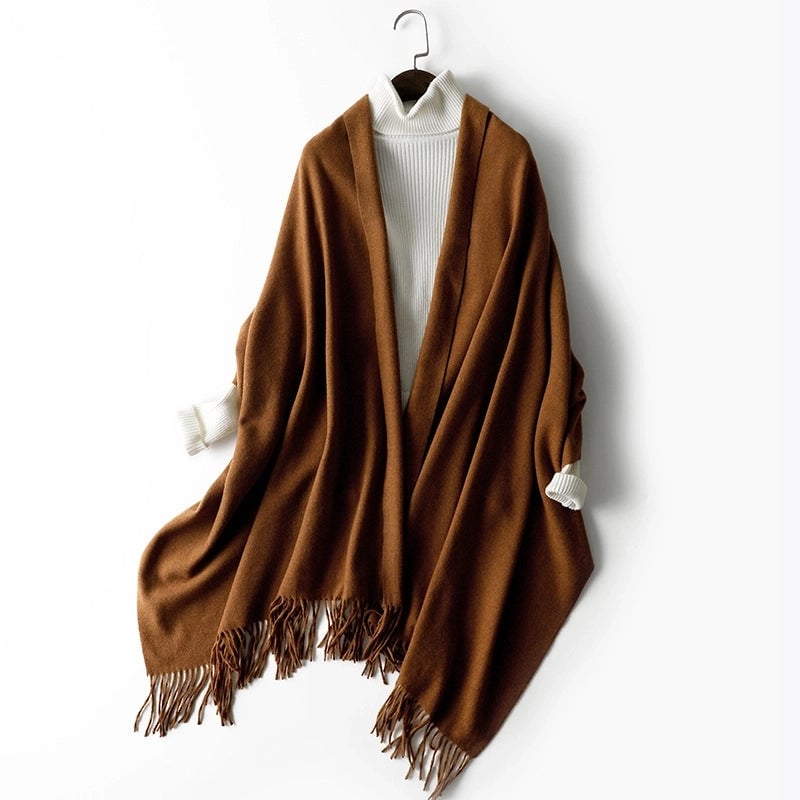 Women's Fashion Solid Color Artificial Wool Polyester Winter Scarves