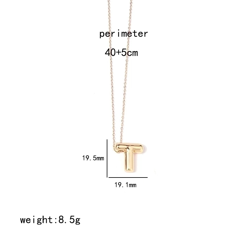 IG Style Minimalist Letter Stainless Steel Copper Polishing Plating Pendant Necklace