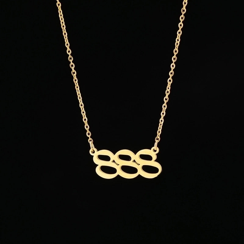 Hip-hop Number Stainless Steel Necklace Plating Stainless Steel Necklaces