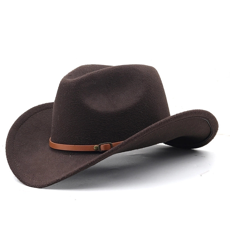 New Western Cowboy Hat Felt Hat Ethnic Style Men And Women Tibetan Tibetan Edge Hat
