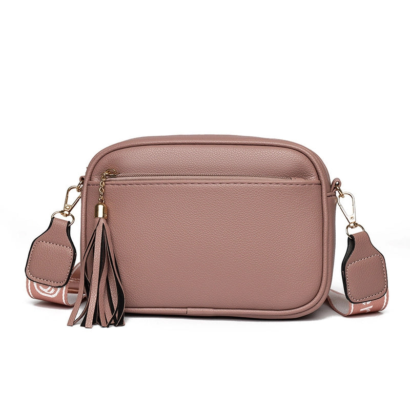 Women's Small Pu Leather Solid Color Vintage Style Streetwear Square Zipper Crossbody Bag