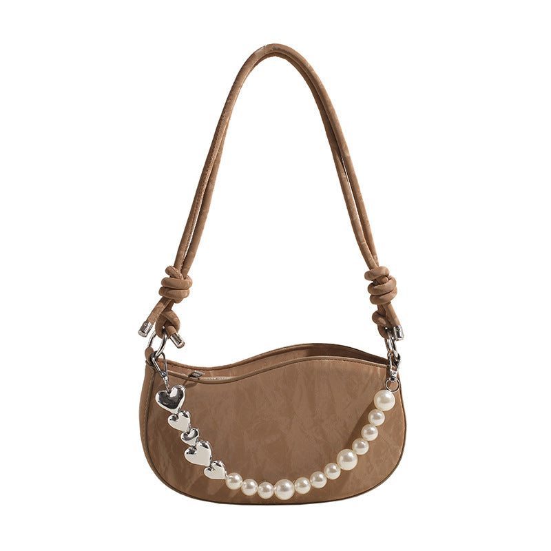 Pearl Chain Underarm Mini Shoulder Bag