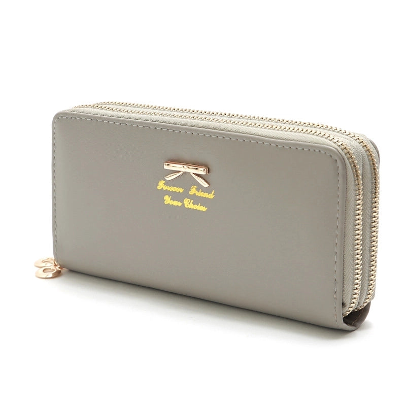 Accessories Korean Bowknot Letter Double Zipper Coin Purse