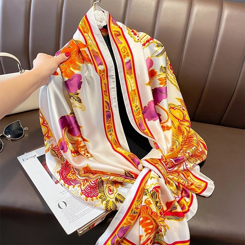 Thin Section Imitation Silk Shawl