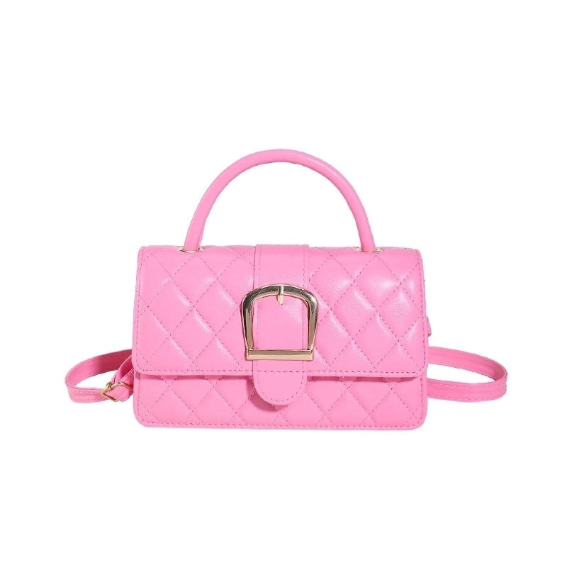 Women's Small Pu Leather Solid Color Elegant Magnetic Buckle Handbag