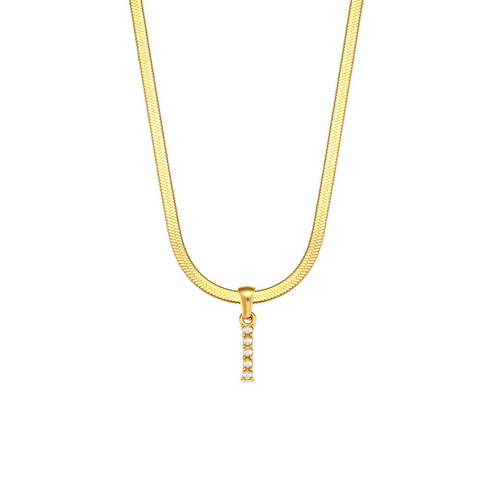 Fashion Letter Number Text Stainless Steel 18K Gold Plated Necklaces