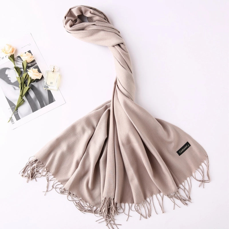Solid Color 250g Cashmere Wool Scarf Short Thorn Lint Cashmere Warm Men's And Women's Autumn And Winter Shawls