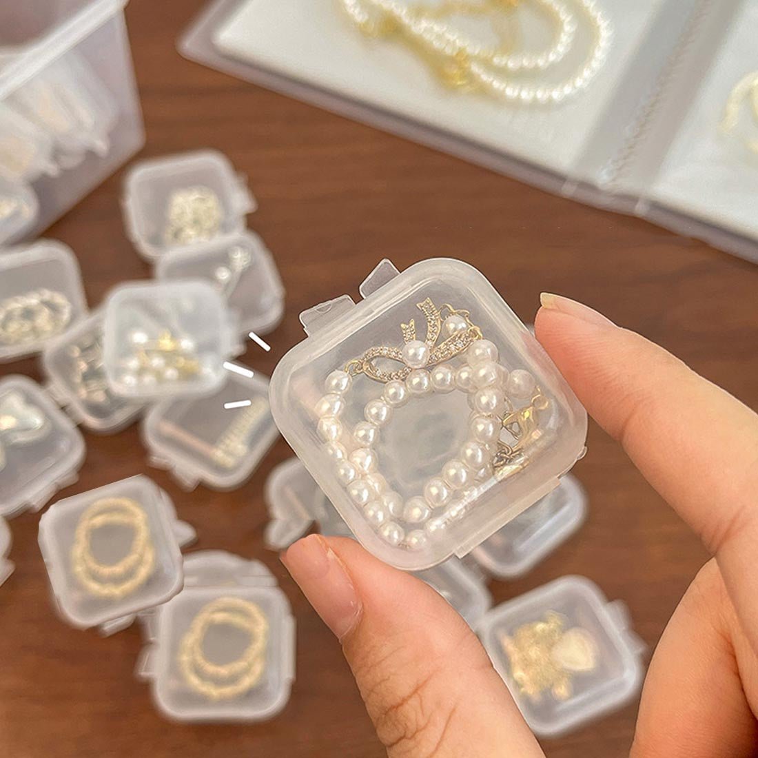 Pack Of 4 -  Transparent Mini Jewelry & Medicine Storage Organizer