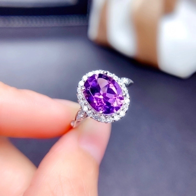 Copper Plating Geometric Artificial Gemstones Crystal Rings