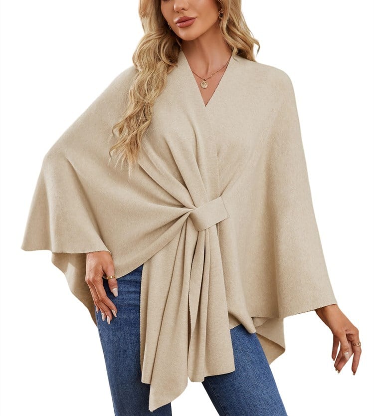 🎁 49% OFF-Elegant Shawl Wraps Soft Open Front Poncho Sweater