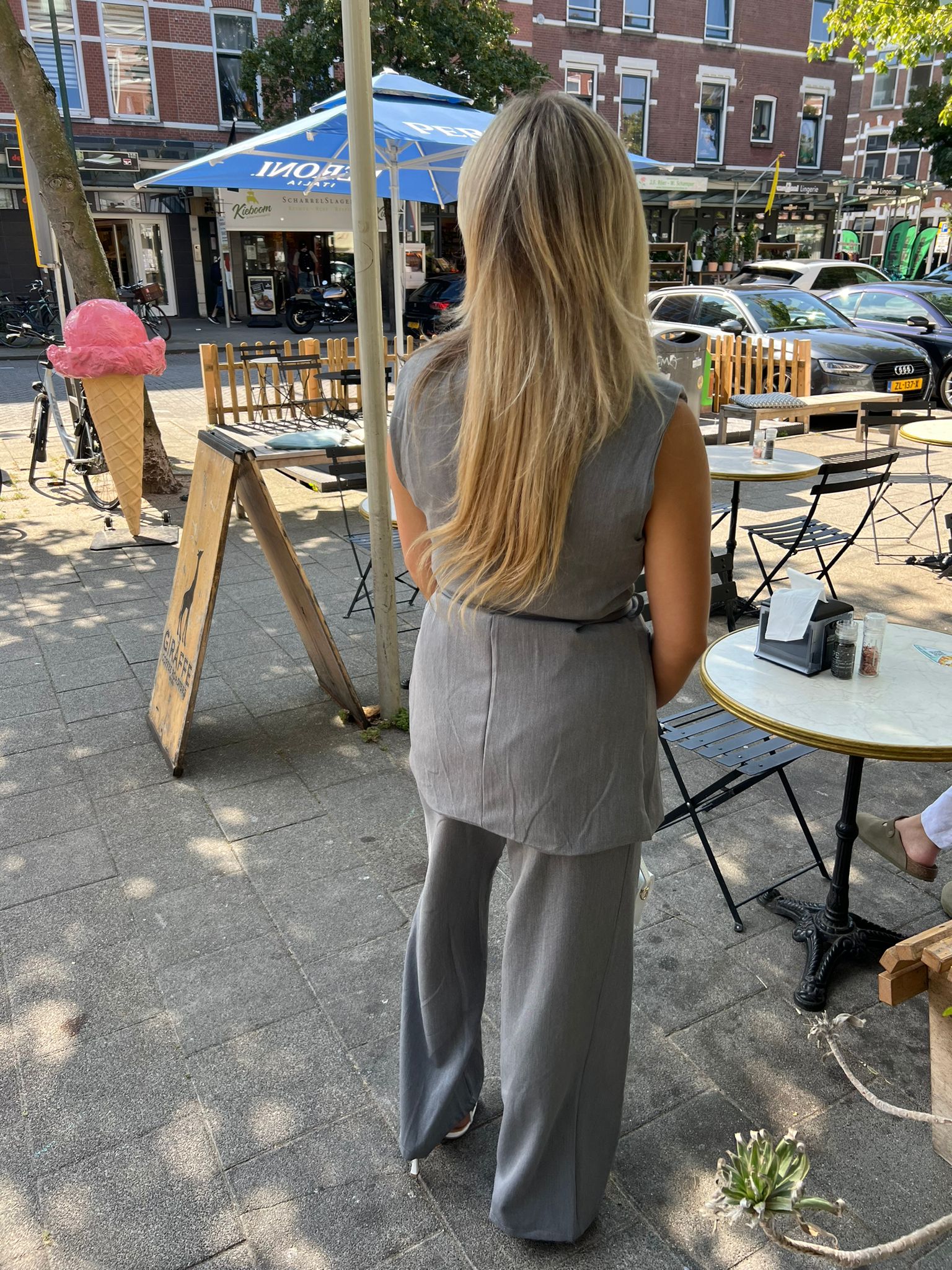 Kate two piece gilet set grey