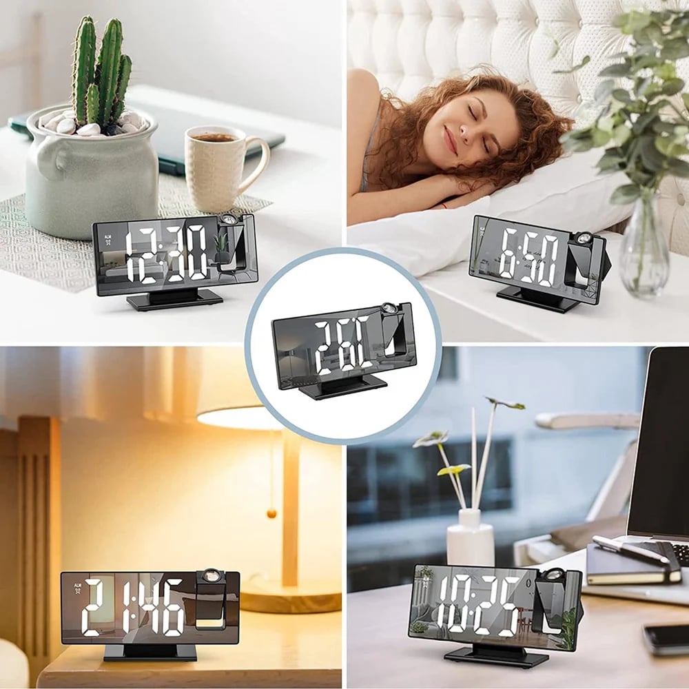 🌟Monthly Specials-40% OFF🌟3D Projection Alarm Clock Makeup LED Mirror