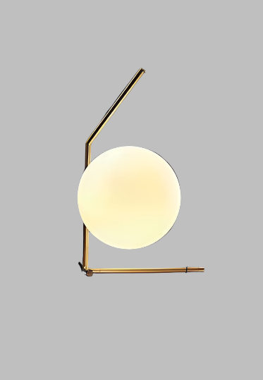 Modern Globe Table Lamp with Brass Stand