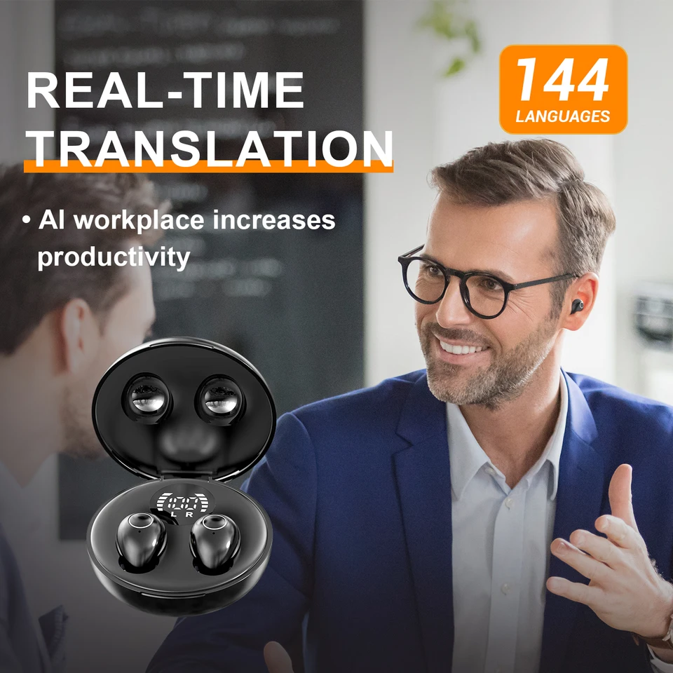 AI Real-Time Translation Earbuds Wireless Headphones Bluetooth Earphone Noise Reduction Headset For Xiaomi Redmi Small Earphones