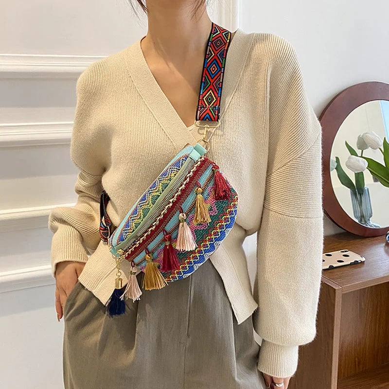 🔥 BIG SALE - 48% OFF🔥🔥Colorful Woven Waist/Shoulder Bag