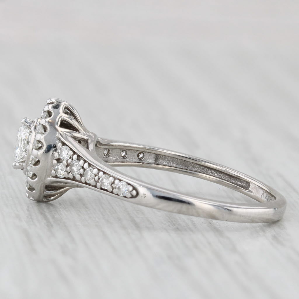 0.33ctw Diamond Marquise Halo Engagement Ring 14k White Gold Size 7