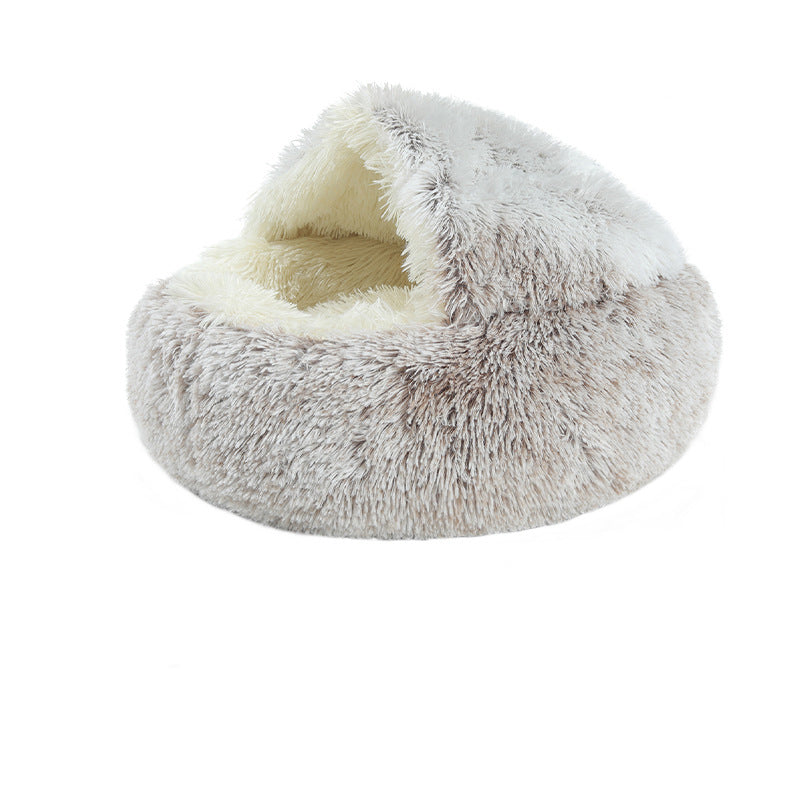 Fluffy Hooded Pet Bed