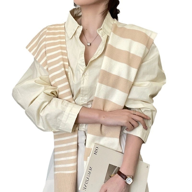 Unisex Casual Minimalist Stripe Polyester Shawl